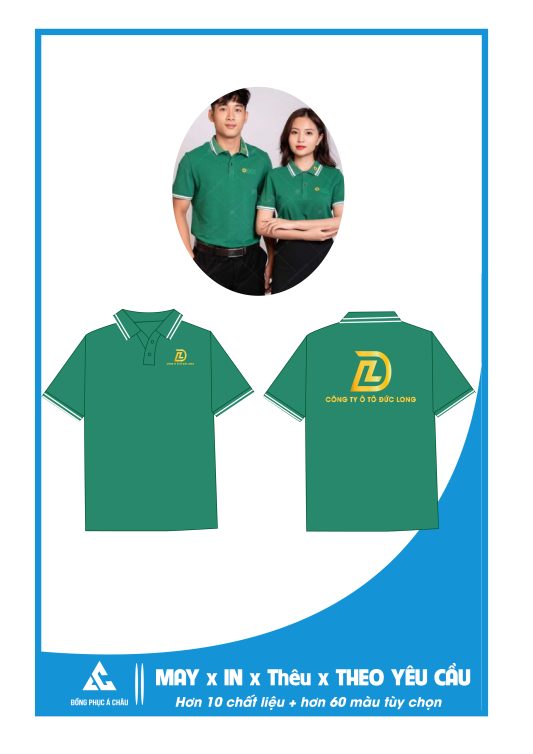 Áo Phông Công Ty Đẹp Xanh Ngọc Thiết Kế Cổ Bẻ